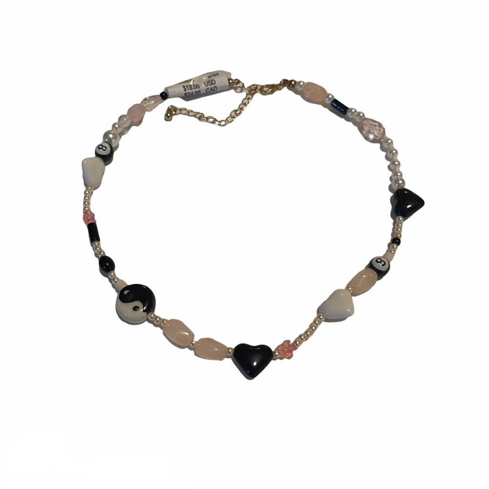 Urban Outfitters Necklace Charms Daria Yin Yang Pool Hearts New With Tags - Picture 7 of 8